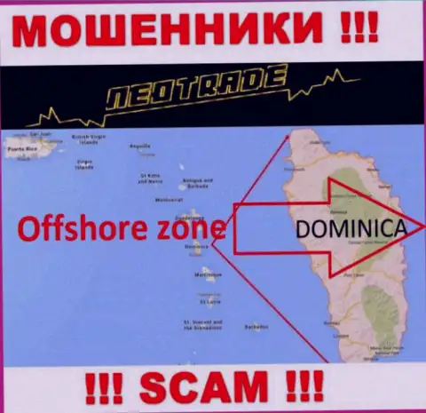 За слив доверчивых клиентов интернет-мошенникам NeoTrade точно ничего не будет, т.к. они пустили корни в офшоре: 8 Copthall, Roseau Valley, 00152 Commonwealth of Dominica
