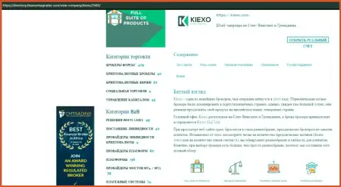 Обзорная статья про FOREX дилера Kiexo Com размещена на сайте directory financemagnates com