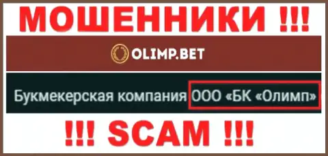Компанией Olimp Bet руководит ООО БК Олимп - сведения с портала мошенников