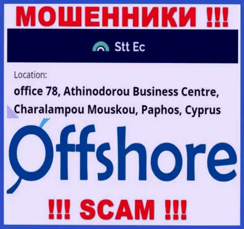 Рискованно сотрудничать, с такими internet лохотронщиками, как STTEC, потому что сидят себе они в офшорной зоне - office 78, Athinodorou Business Centre, Charalampou Mouskou, Paphos, Cyprus