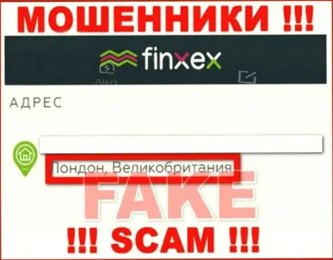 Finxex Com решили не распространяться об своем реальном адресе
