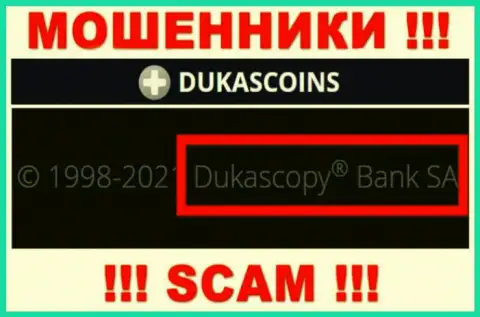 На официальном интернет-сервисе DukasCoin говорится, что данной конторой владеет Dukascopy Bank SA