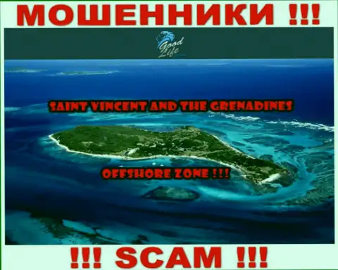 Good Life Consulting - это интернет-мошенники, имеют офшорную регистрацию на территории Saint Vincent and the Grenadines