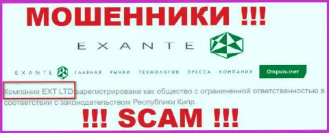 Юридическим лицом, владеющим internet-мошенниками ЕКЗАНТ, является XNT LTD