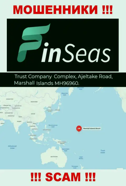 Адрес мошенников Finseas Com в оффшорной зоне - Trust Company Complex, Ajeltake Road, Ajeltake Island, Marshall Island MH 96960, представленная информация засвечена на их официальном сервисе