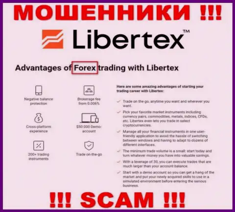 Будьте крайне осторожны, направление деятельности Libertex, ФОРЕКС - лохотрон !!!