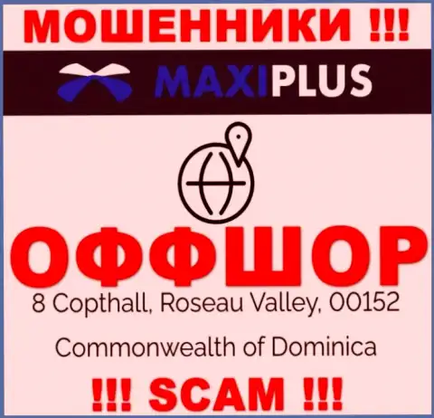 Нереально забрать назад финансовые средства у компании Maxi Plus - они отсиживаются в оффшоре по адресу: 8 Коптхолл, Розо Валлей, 00152 Содружество Доминики