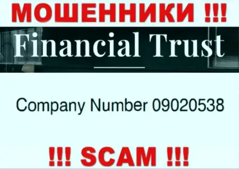 Номер регистрации аферистов сети Интернет организации Financial-Trust Ru: 09020538