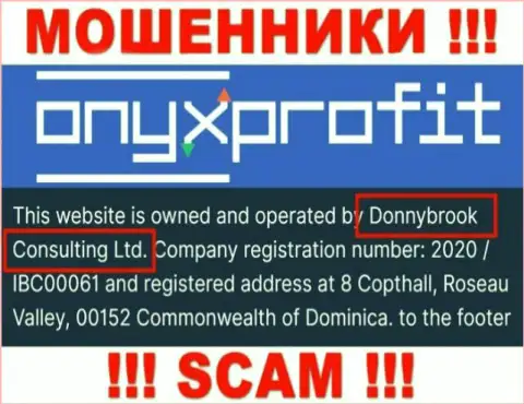 Юр лицо организации Onyx Profit - это Donnybrook Consulting Ltd, информация взята с официального информационного сервиса