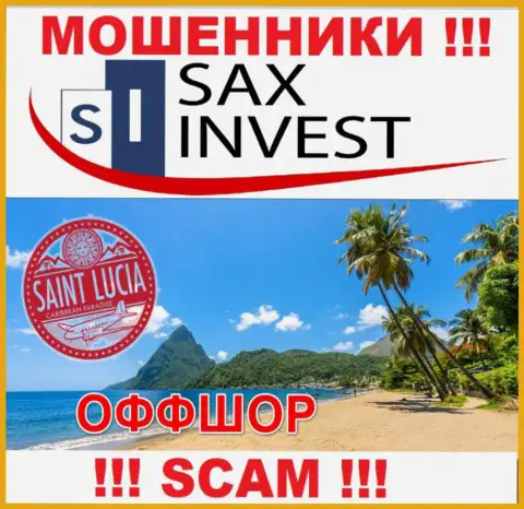 Т.к. Sax Invest зарегистрированы на территории Saint Lucia, отжатые финансовые вложения от них не вернуть