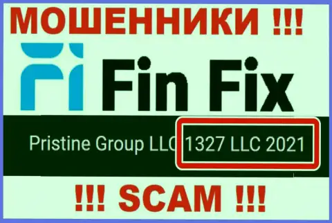 Рег. номер очередной мошеннической компании FinFix World - 1327 LLC 2021