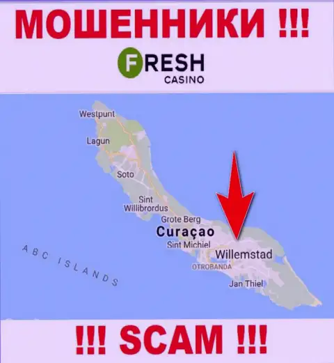 Curaçao - здесь, в оффшорной зоне, зарегистрированы лохотронщики Fresh Casino