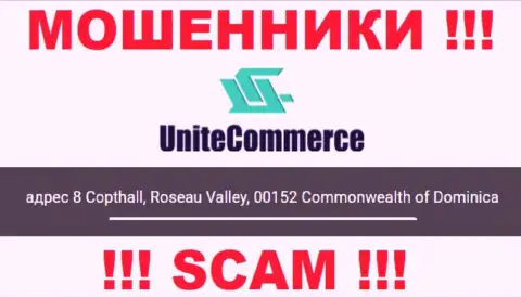 8 Copthall, Roseau Valley, 00152 Commonwealth of Dominica - офшорный адрес регистрации Юнит Коммерс, приведенный на web-сайте указанных мошенников