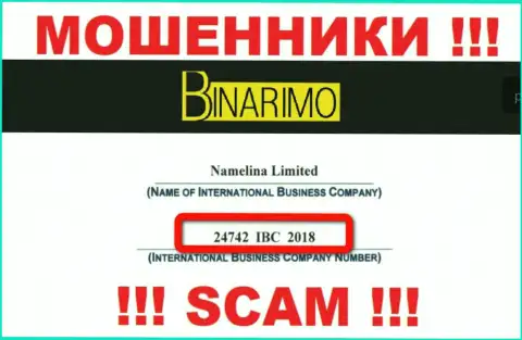Будьте очень внимательны !!! Binarimo Com жульничают !!! Номер регистрации указанной конторы: 24742 IBC 2018