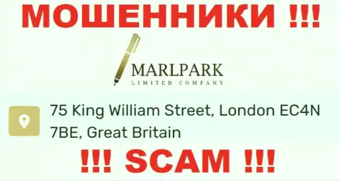 Юридический адрес MarlparkLtd, представленный у них на веб-ресурсе - фейковый, будьте крайне осторожны !!!