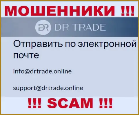 Не отправляйте сообщение на e-mail аферистов DR Trade, показанный на их онлайн-сервисе в разделе контактной информации - это опасно