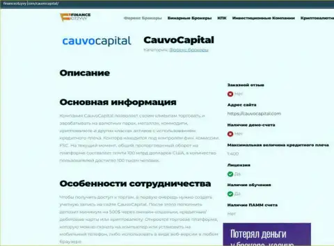 Обзорный материал об брокере Cauvo Capital на онлайн-ресурсе финансотзывы ком