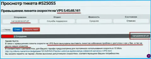 Веб-хостер заявил о том, что ВПС сервера, где хостился веб-сервис ffin.xyz ограничен в доступе