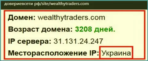 Украинская прописка дилинговой организации Wealthy Traders, согласно инфы интернет источника довериевсети рф